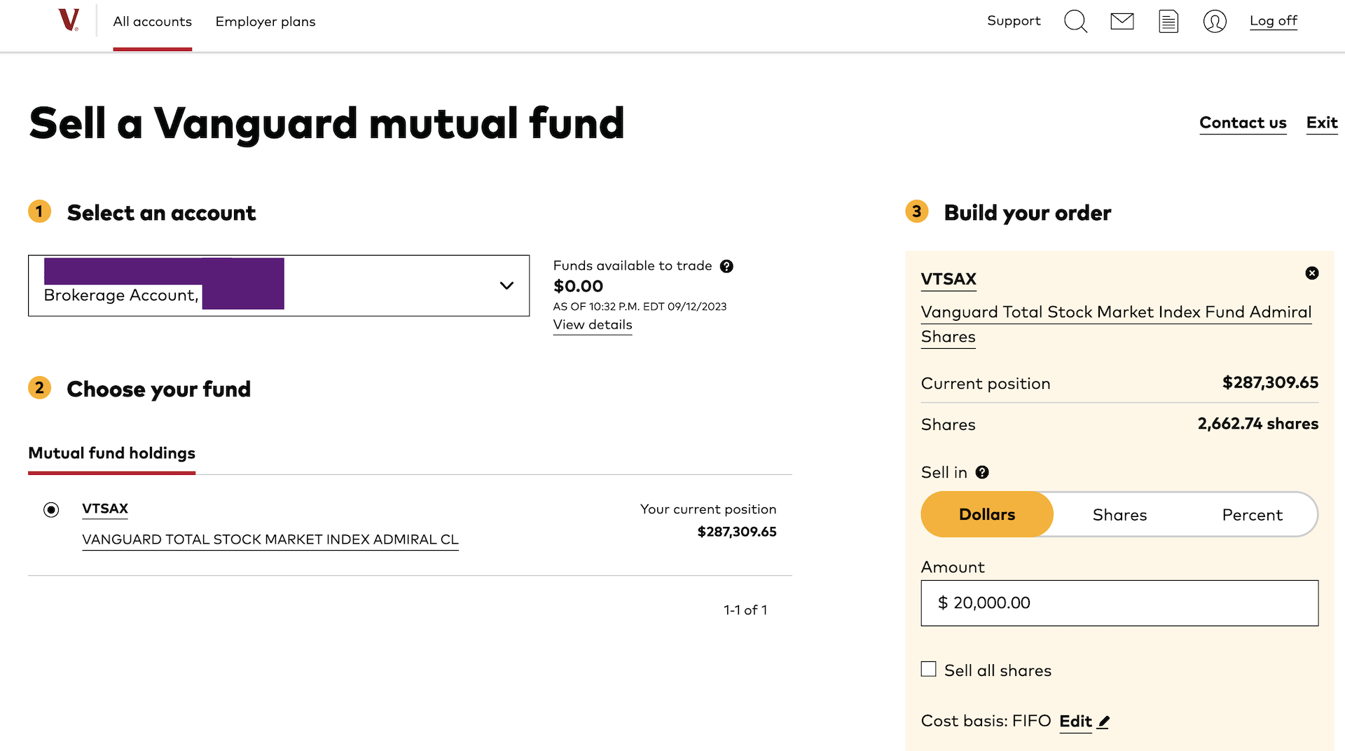 How do i sell my old mutual sales shares